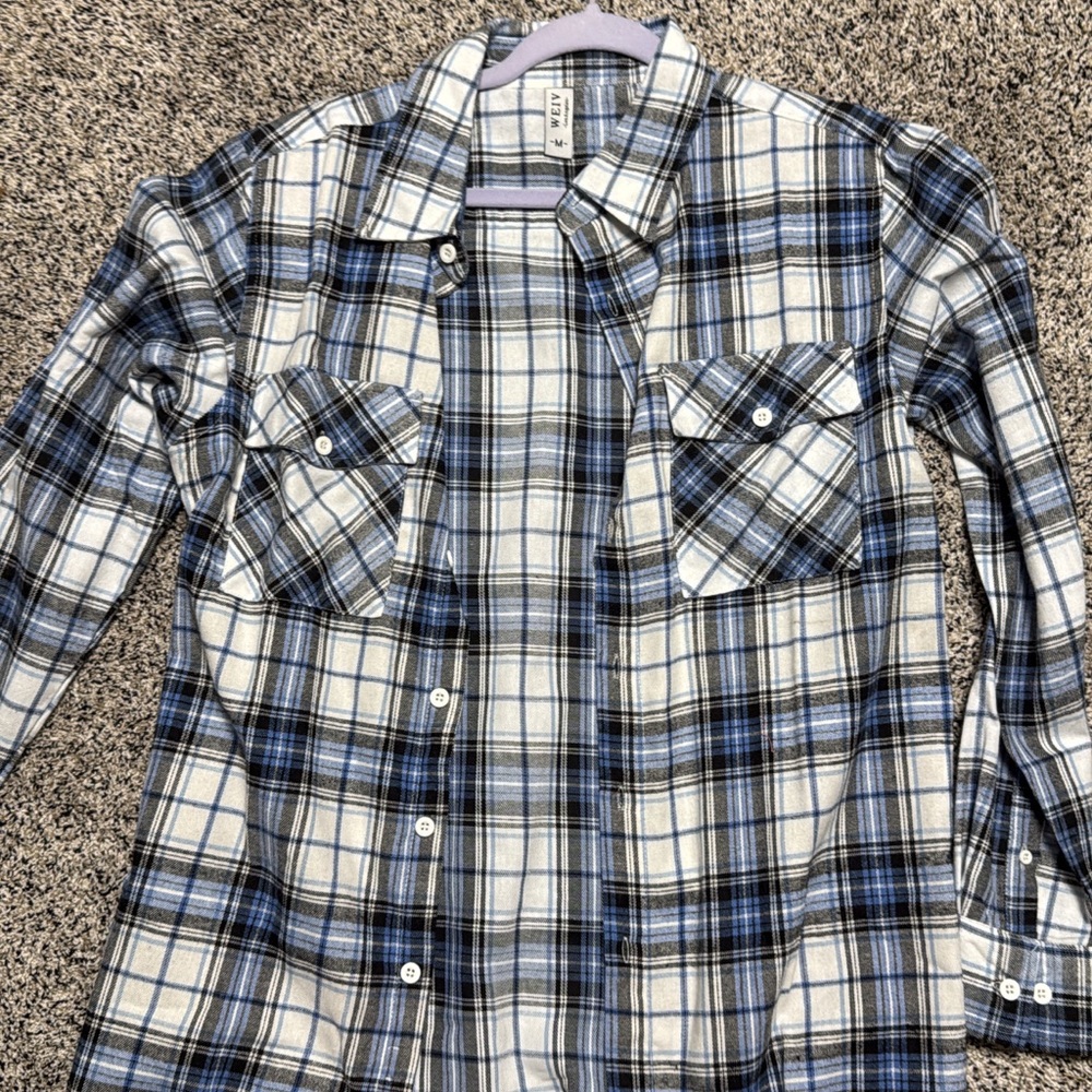Blue and White Checkered Shirt